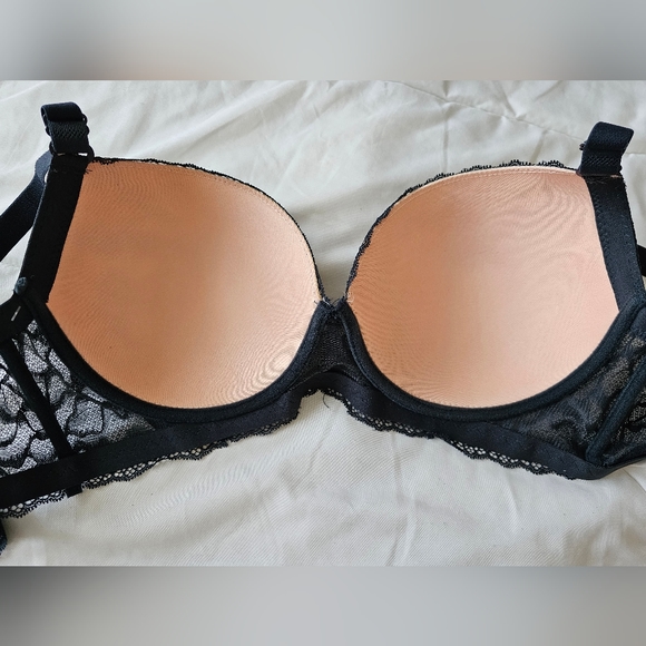 YOUMITA WOMENS BLACK LACE BRA SIZE 40D - Picture 4 of 7
